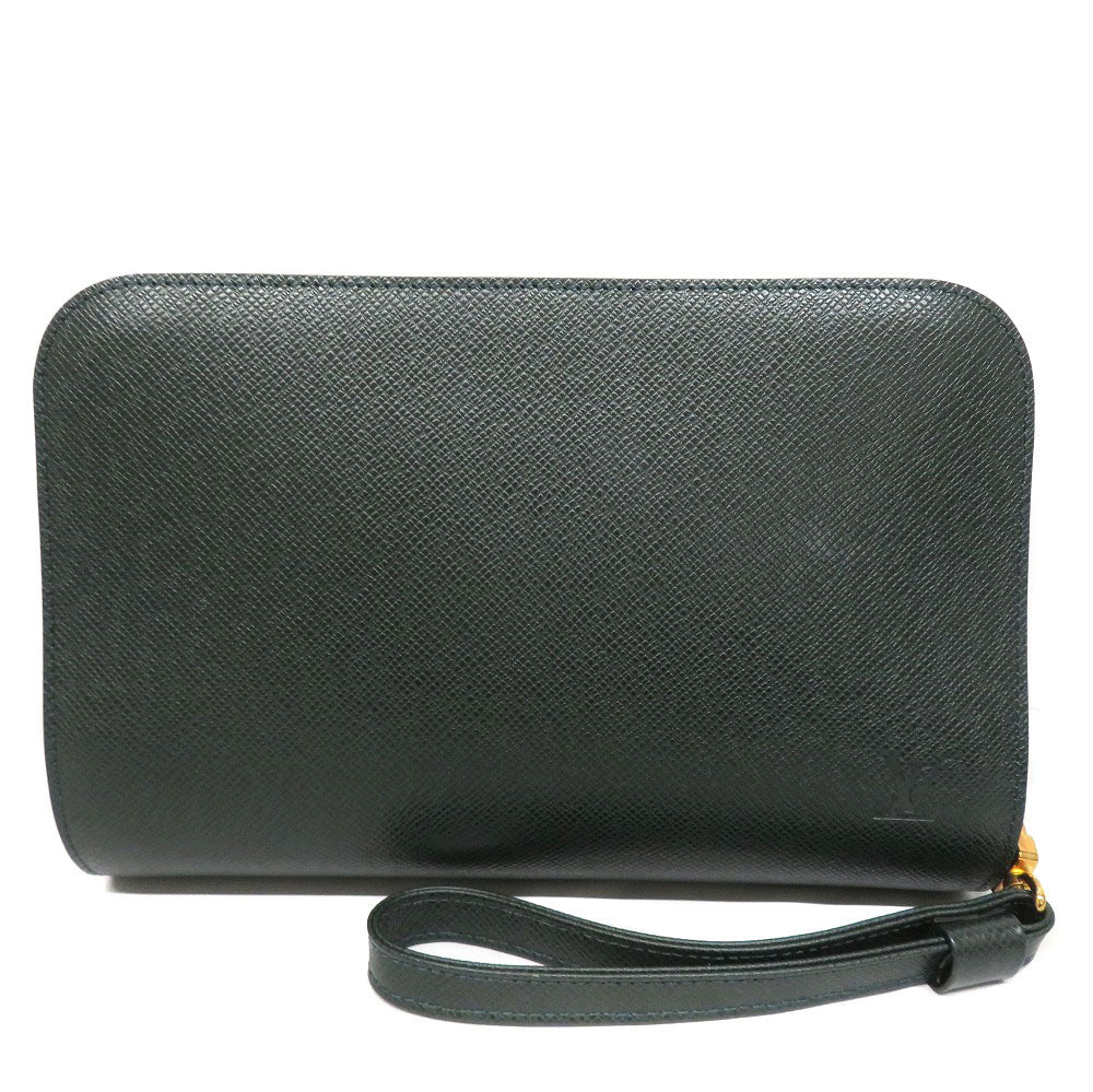 Louis Vuitton Baikal Taiga Clutch Bag Leather Green